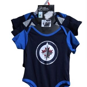 NHL Winnipeg Jets Baby Onesies Set Of Three with Logo